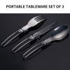 Ultralight Foldable Camping Knife, Fork and Spoon Tableware