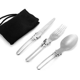 Ultralight Foldable Camping Knife, Fork and Spoon Tableware