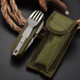 7 In1 Multi Foldable Tableware Stainless Steel  Fork Spoon Knife