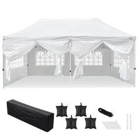 10'X20' EZ Pop Up Canopy Folding Gazebo Party Tent /White