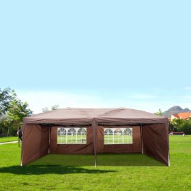 3m x 6m Two Windows Waterproof Folding Tent, Dark Coffee