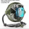 12V Camping Fan With LED Lights With 5200Ah Battery