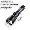 USB Chargeable Strong Lightweight Handheld Flashlight