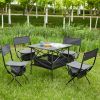 Set of 5, Folding Outdoor Camping Table and Chairs Set