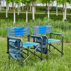 Padded Folding Outdoor Oversized Chair with Storage Pockets