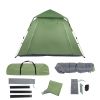 Spring Quick Open Four-Person Family Camping Tent Green