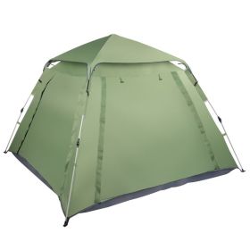 Spring Quick Open Four-Person Family Camping Tent Green