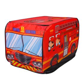 Kids Play Tent – Foldable Pop-Up Fire Truck Tent with Carry Bag