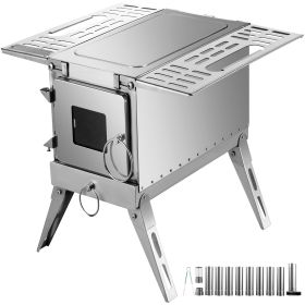 VEVOR Tent Wood Stove,Outdoor Camping Wood Burning Stove Stainless Steel With Folding Pipe