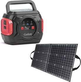 GOFORT 320W Portable Power Station w/ Portable Solar Panel