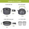 12Pcs Camping Aluminum Pot Pans Cookware Set