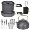 12Pcs Camping Aluminum Pot Pans Cookware Set