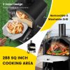 2-Layer Pizza Oven with Removable Cooking Rack, Folding Legs