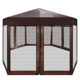 Outdoor Gazebo Patio Hexagonal Canopy Tent Sun Shade w/Net