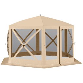 Gazebo Beige  12' X 12'  with Mesh Netting Walls