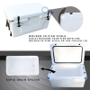 White Camping Portable Cooler 65QT Insulated Cooler Box