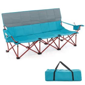 3 Person Folding Camping Chair, 2 Cup Holders & Storage Bag