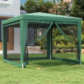 9.8'x9.8' Green Party Tent with 4 Mesh Sidewalls