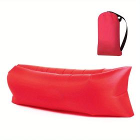 Inflatable Pool Lounger, Portable Lazy Sofa Travel & Camping (Color: Red)