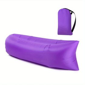 Inflatable Pool Lounger, Portable Lazy Sofa Travel & Camping (Color: Purple)