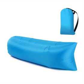 Inflatable Pool Lounger, Portable Lazy Sofa Travel & Camping (Color: Blue)