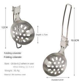 Outdoor Camping Stainless Steel Folding Frying Spatula (select: Stainless steel funnel)