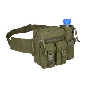 Large Capacity Multifunctional Waist Bag w/Water Bottle (Color: Green)