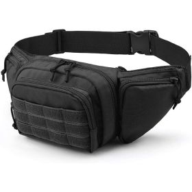 Military Style Hiking Waist Pack (Color: black)