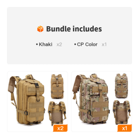 Men's 30L Compact Camping Backpack (Color: Khaki*2+CP Color)