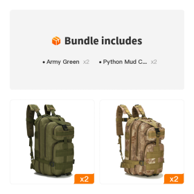 Tactical Multipurpose Camping Backpack (Color: Army Green*2+Python Mud Color*2)