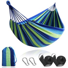 Outdoor Camping Hammock With Straps (Color: Blue)