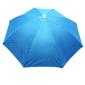 Portable Rain Hat Outdoor Folding Umbrella Fishing Sun Shade (Color: Sky Blue)