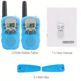 Multifunctional Portable Walkie Talkies For Outdoors (Color: 2pcs Blue)