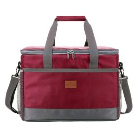 Large 32L Insulated Soft Cooler Bag with Hard Liner (Color: Red)