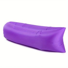 Camping Inflatable Lazy Bag Sofa Lounger (Color: Purple)