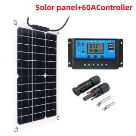 Solar Panel 12V Solar Cell 100A Controller Solar Panel (Color: With 60A Controller)