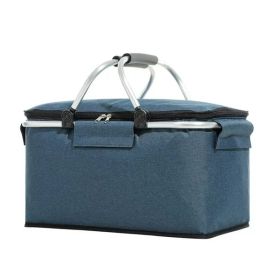 Large Insulated Foldable Cooler Bag for Camping (Color: Blue)