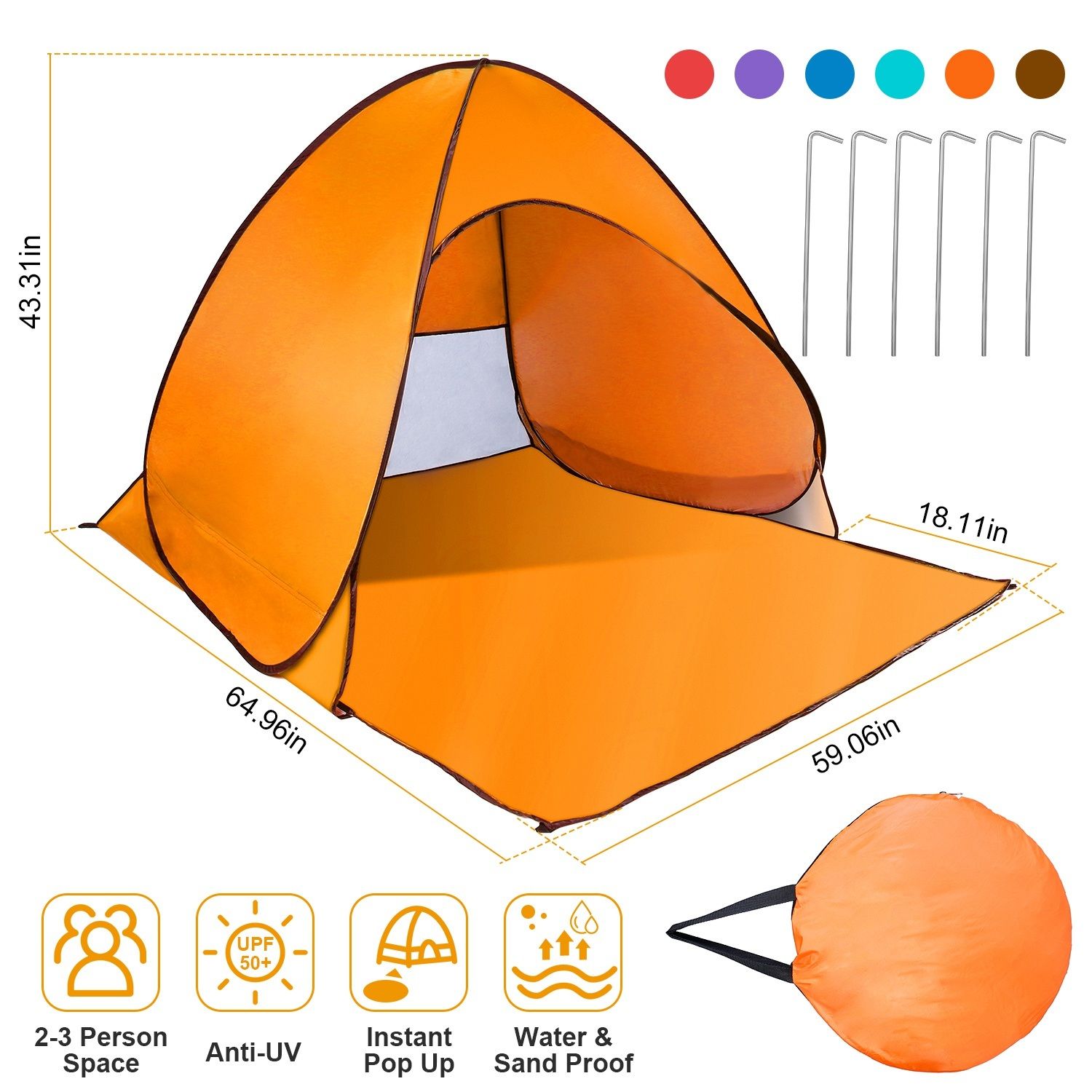 Anti-UV Automatic Waterproof Pop Up Beach Tent Shade Shelter Anti-UV Automatic Waterproof Pop Up Beach Tent Shade Shelter