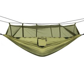 600lbs Load 2 Persons Hammock with Mosquito Net (Color: Green)