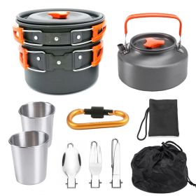 2-3 People Outdoor Camping Teapot, Pot Cookware Set (select: k05-orange)