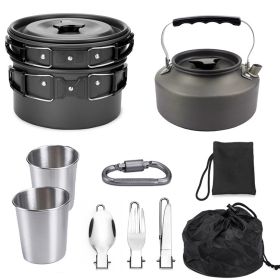 2-3 People Outdoor Camping Teapot, Pot Cookware Set (select: k05-black)