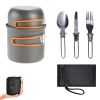 Outdoor Pot Set 1-2 People Portable Camping Cooker w/ Cutlery