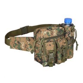 Military Style Waist Bag With Water Bottle Holder (Color: Jungle Digital)