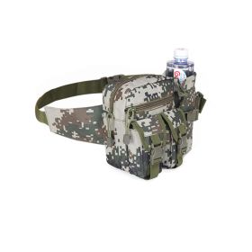 Military Style Waist Bag With Water Bottle Holder (Color: Camouflage)