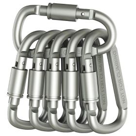 Aluminum D-Ring Locking Carabiner NOT for Climbing (Color: White)