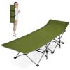 Folding Camping Cot with Side Pocket Detachable Headrest