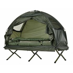 Outdoor Adventure With 1 Person Folding Camping Cot Tent (Color: ArmyGreen)