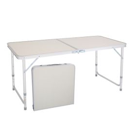 Aluminum Alloy Portable Folding Camping Table White (size: 120*60*70)