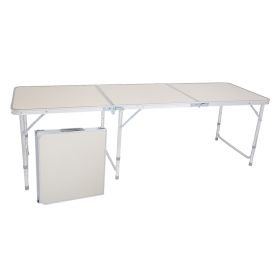 Aluminum Alloy Portable Folding Camping Table White (size: 180x60x70cm)