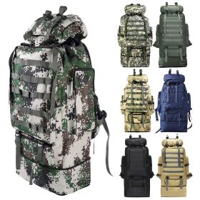 100L Large Waterproof Military Style Camping Backpack (Color: Jungle Camouflage)